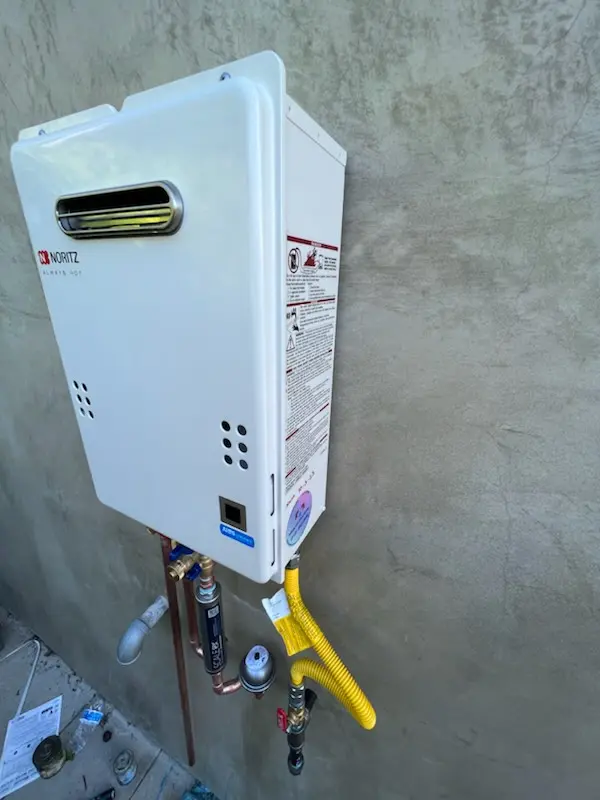Tankless water heater installation for Andrews Estates homes